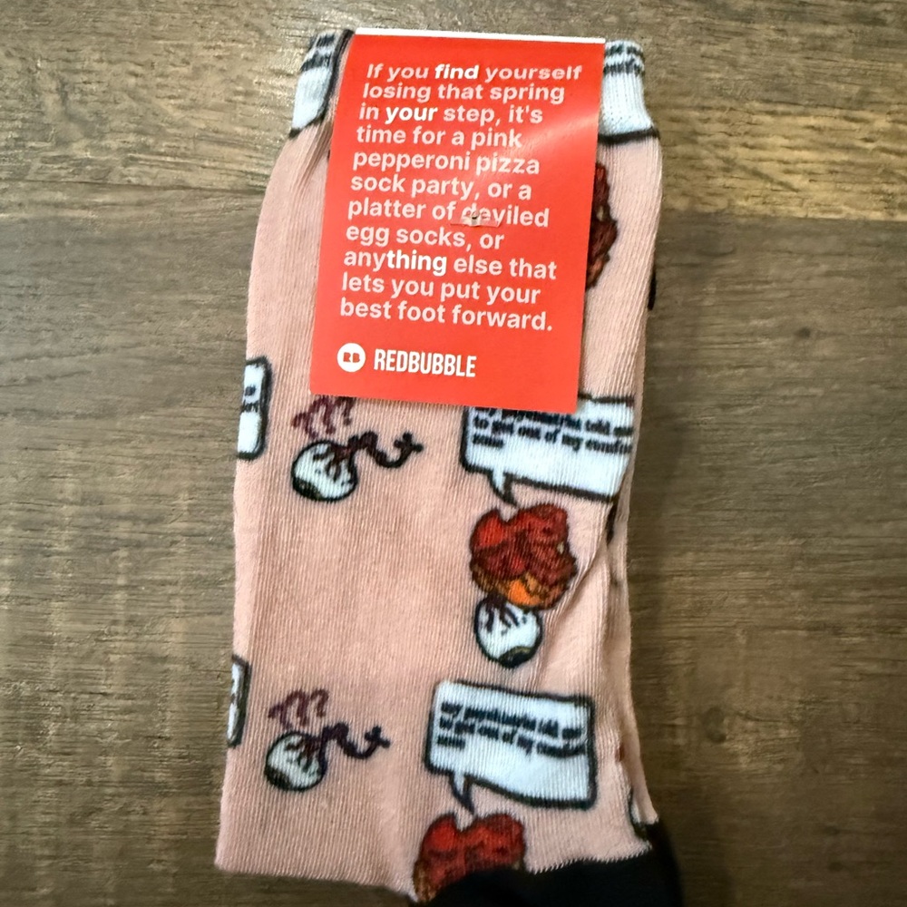 Redbubble Fun Graphic Men's Socks - Pink and Black